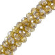 Faceted glass beads 3x2mm disc - Light topaz-top shine coating